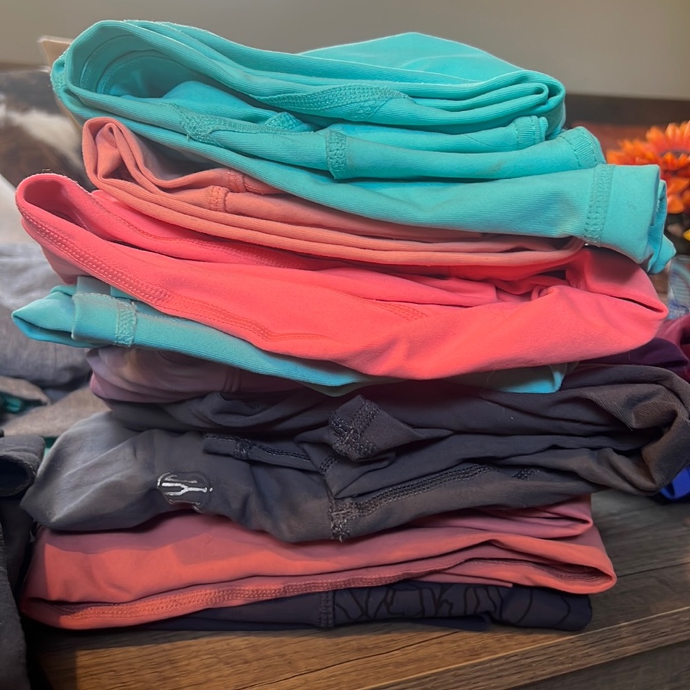Stack of colored leggings